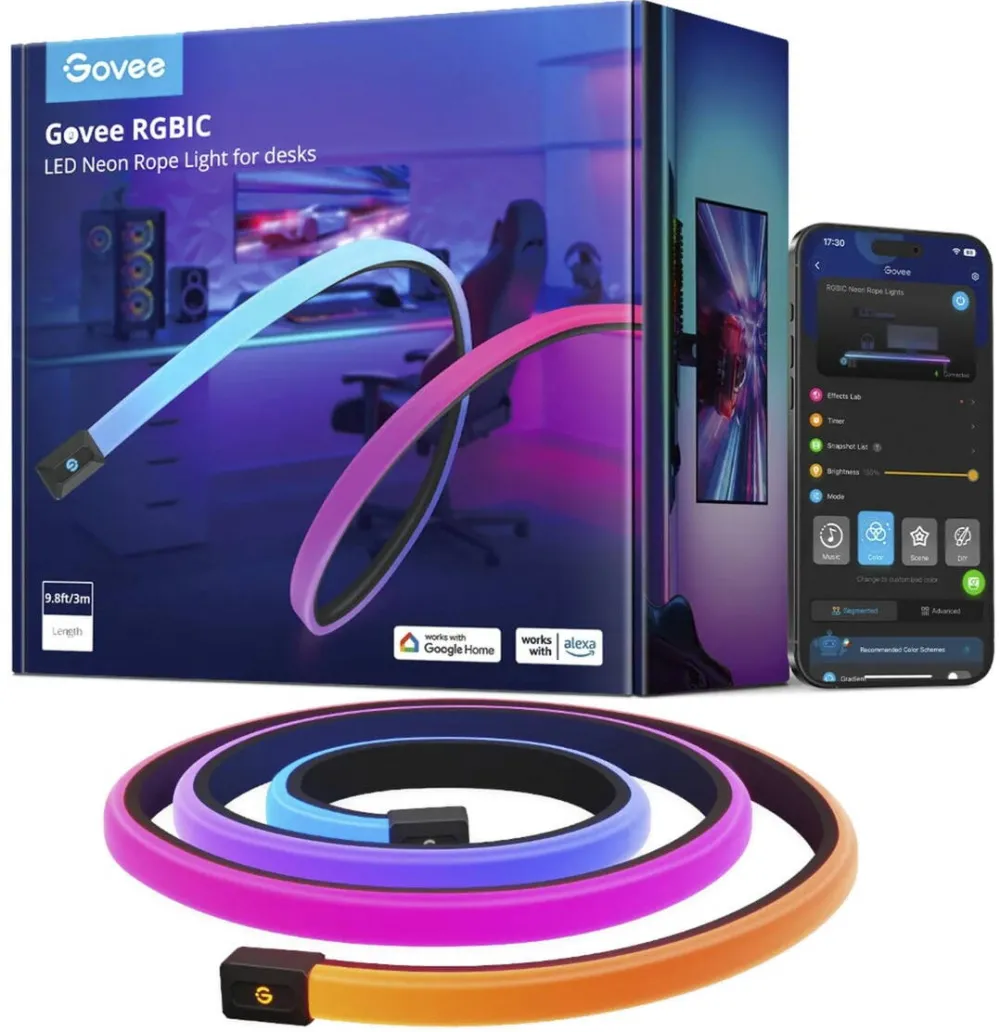 Govee Govee RGBIC LED Neon Rope Light for desks (3 meters)