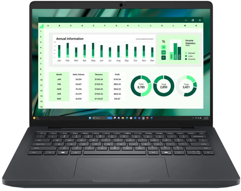 Laptop Dell DELL Pro Max 14 MC14250 Intel Core Ultra 7 255H Mobile workstation 35.6 cm (14") Full HD+ 16 GB LPDDR5x-SDRAM 512 GB SSD Wi-Fi 7 (802.11be) Windows 11 Pro Black