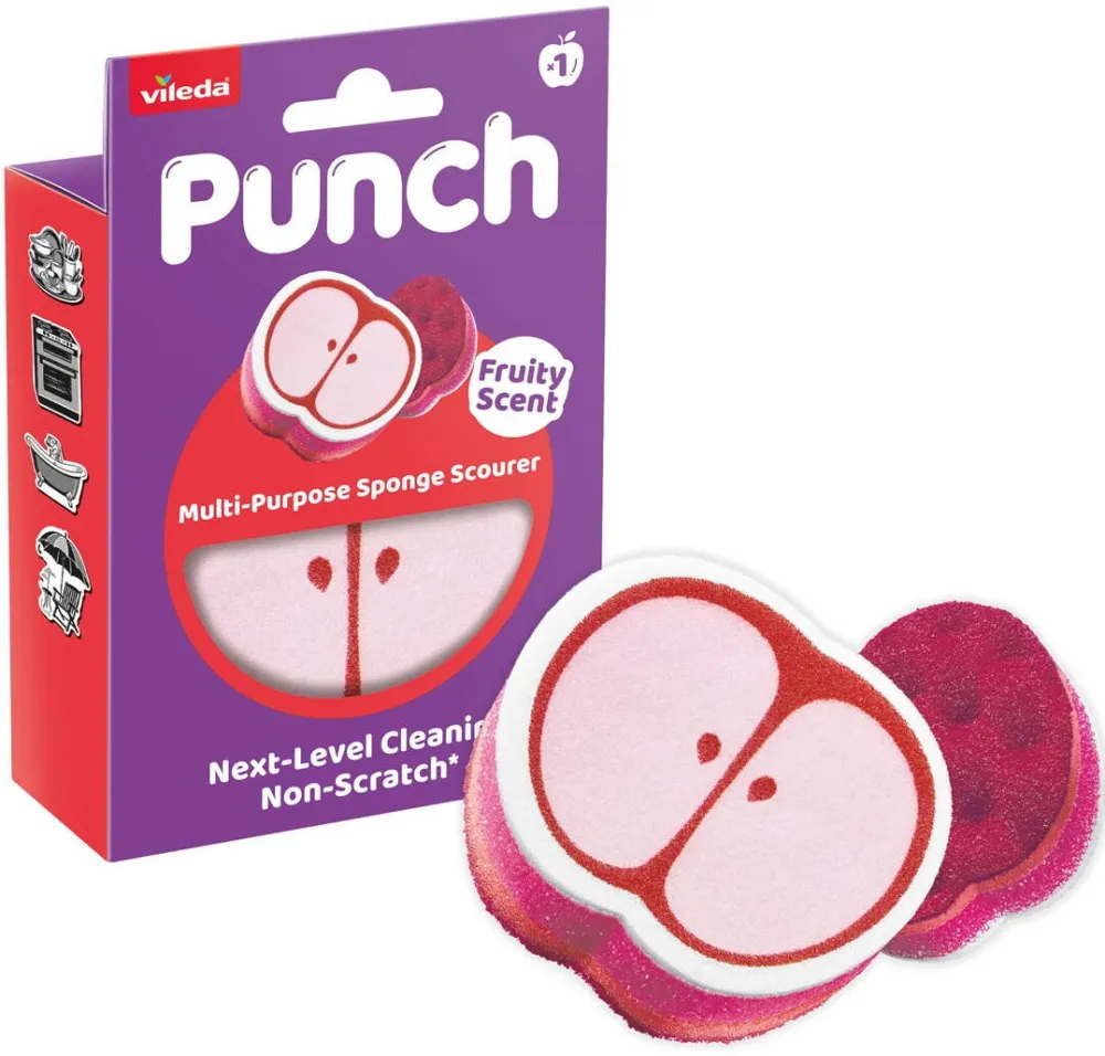 VILEDA Punch All-Purpose Sponge – Apple, 1 piece