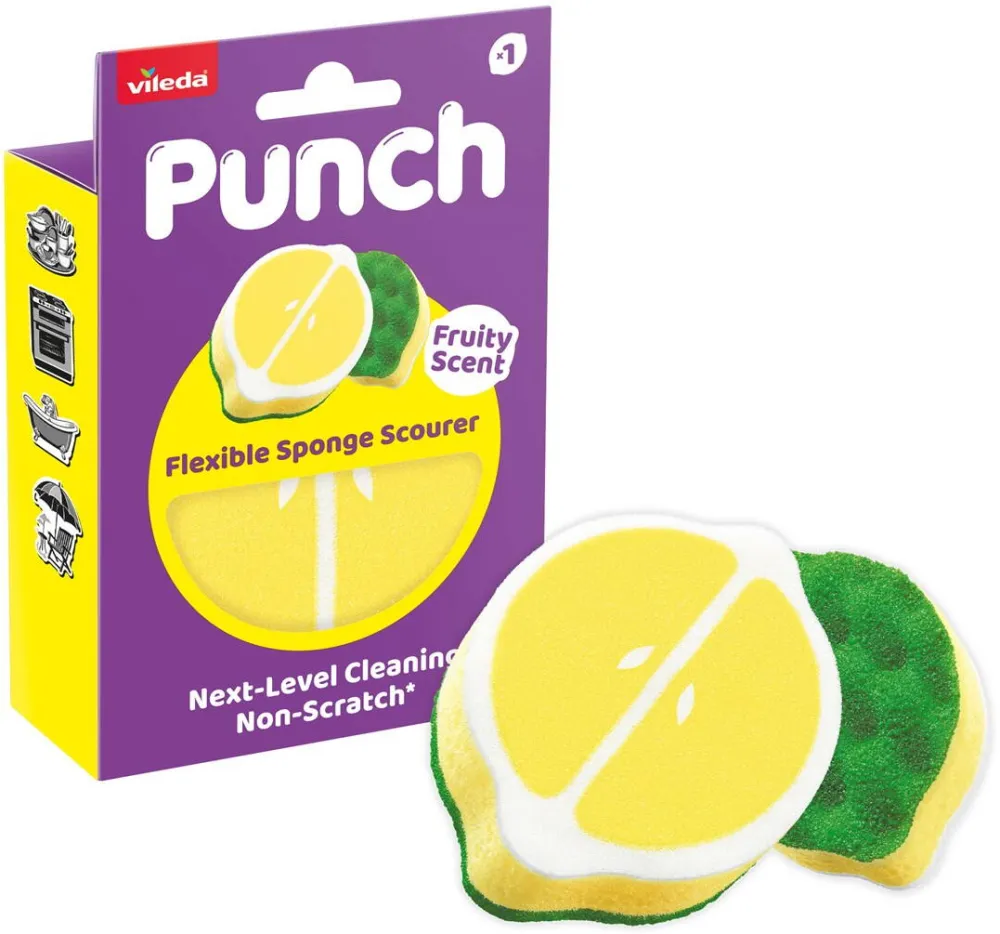 VILEDA Punch Flexible Sponge, Lemon, 1 pc.
