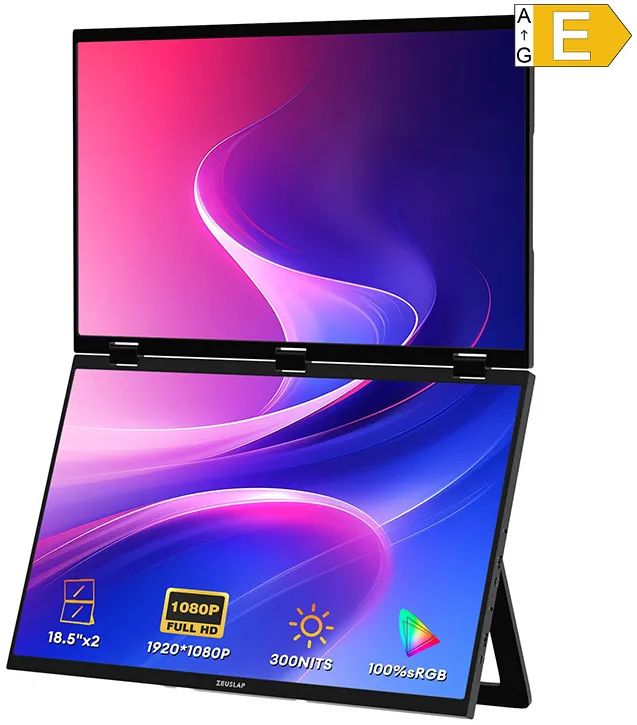 Monitor Zeuslap Z18W - 120Hz | Full HD | IPS | 2x 18.5"