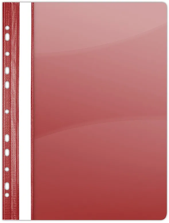 DONAU Dosar plastic PVC, cu sina si multiperforatii, 10 buc/set, DONAU - rosu