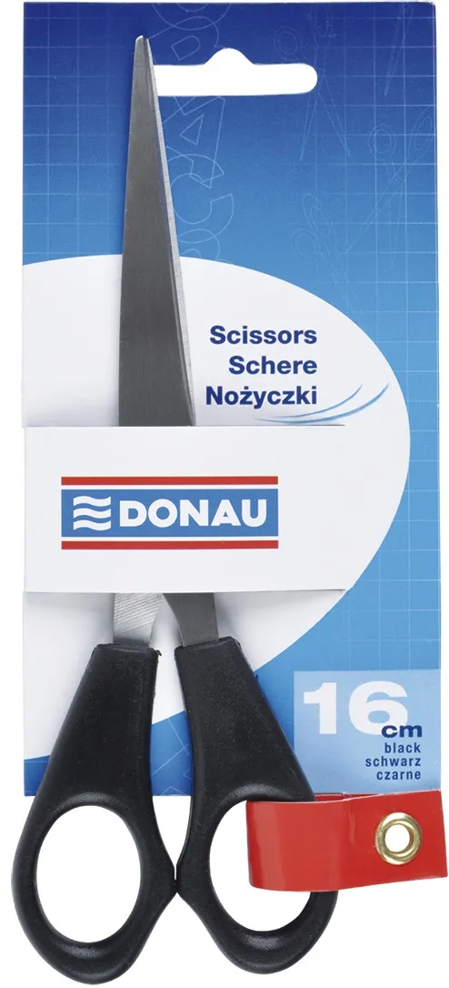 DONAU Foarfeca otel, ergonomica, 16cm, DONAU Classic- maner negru