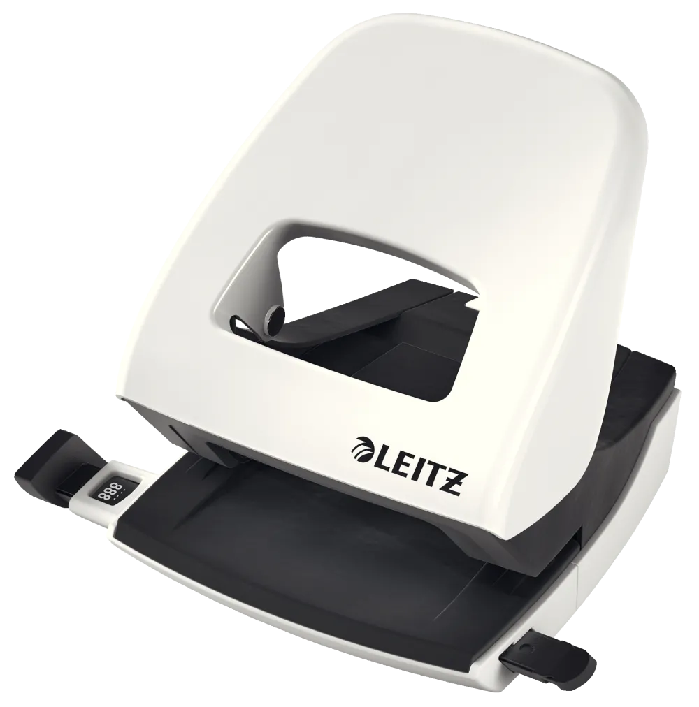 Leitz Perforator metalic, 30 coli, LEITZ 5008 - alb perla