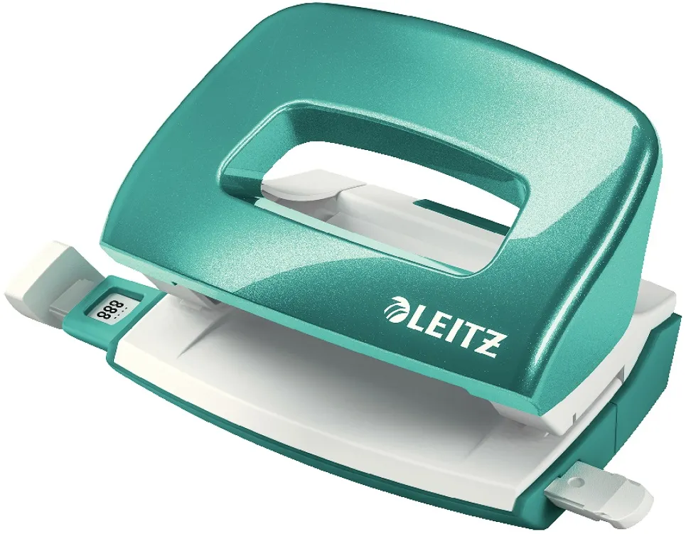 Leitz Perforator LEITZ Mini 5060, 10 coli - turcoaz metalizat