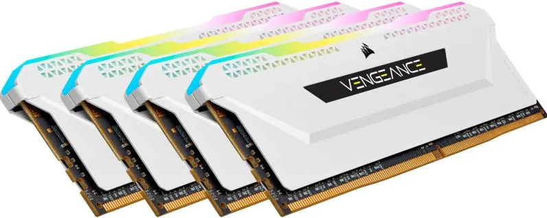 Memorie RAM Corsair Vengeance RGB PRO SL White 32GB DDR4 3200MHz CL16 Quad Channel Kit