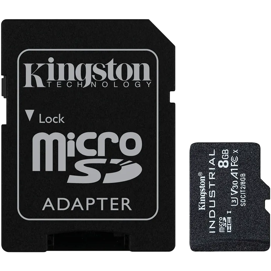 Card de Memorie Kingston MicroSDHC Industrial Class 10 UHS-I 8GB + Adaptor