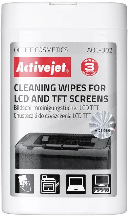 Solutie de curatare ACTIVEJET AOC-302 cleaning wipes for LCD/TFT - 100 pcs