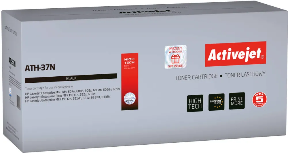 Toner imprimanta ACTIVEJET COMPATIBIL ATH-37N for HP printer; HP 37A CF237A replacement; Supreme; 11000 pages; black