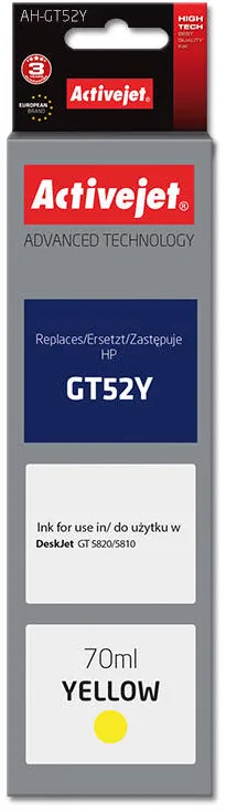 Cartus Imprimanta ACTIVEJET Compatibil AH-GT52Y for HP printer; HP GT-52Y M0H56AE replacement; Supreme; 70 ml; yellow