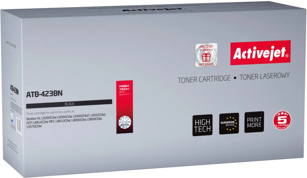 Toner imprimanta ACTIVEJET Compatibil ATB-423BN for Brother printer; Brother TN-423BK replacement; Supreme; 6500 pages; black