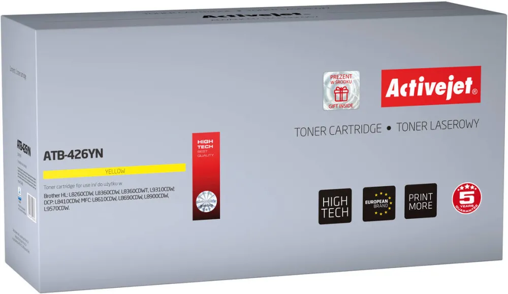 Toner imprimanta ACTIVEJET Compatibil ATB-426YN for Brother printer; Brother TN-426Y replacement; Supreme; 6500 pages; yellow