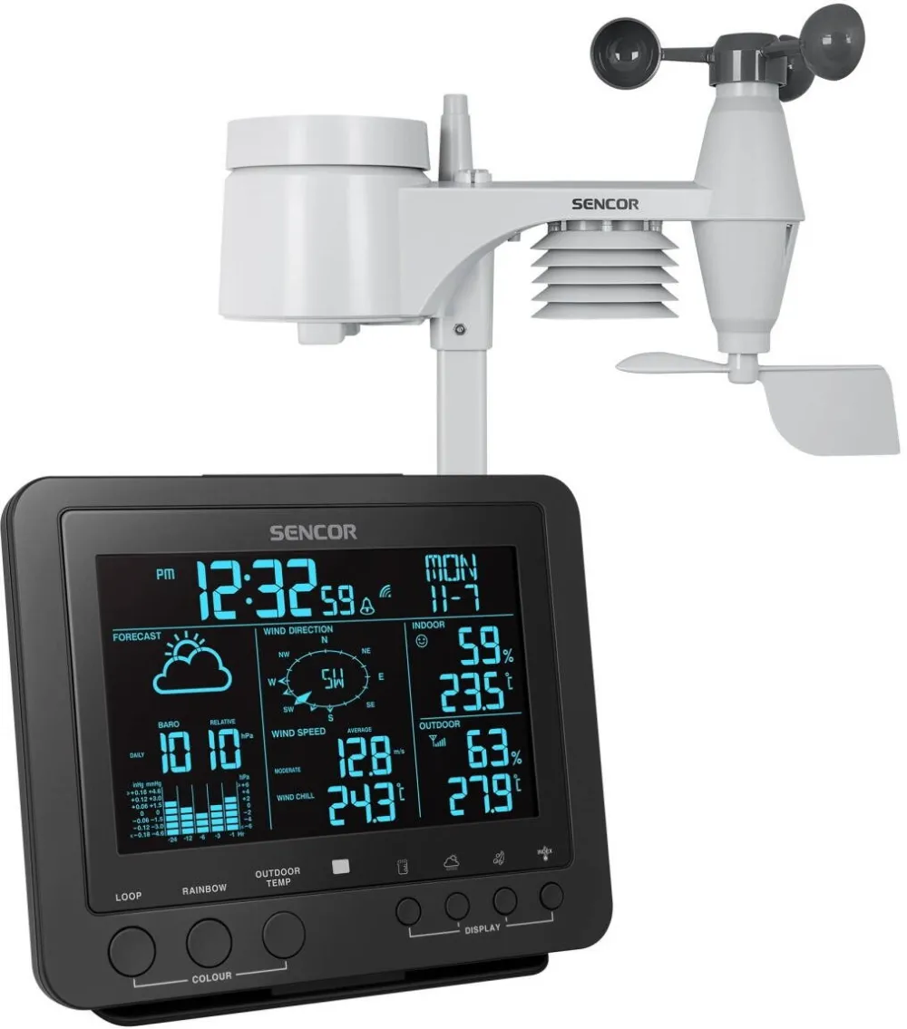 SENCOR Statie Meteo SWS 9700, Wys.PMVA TRUE COLOR 5.8 inches, 5in1