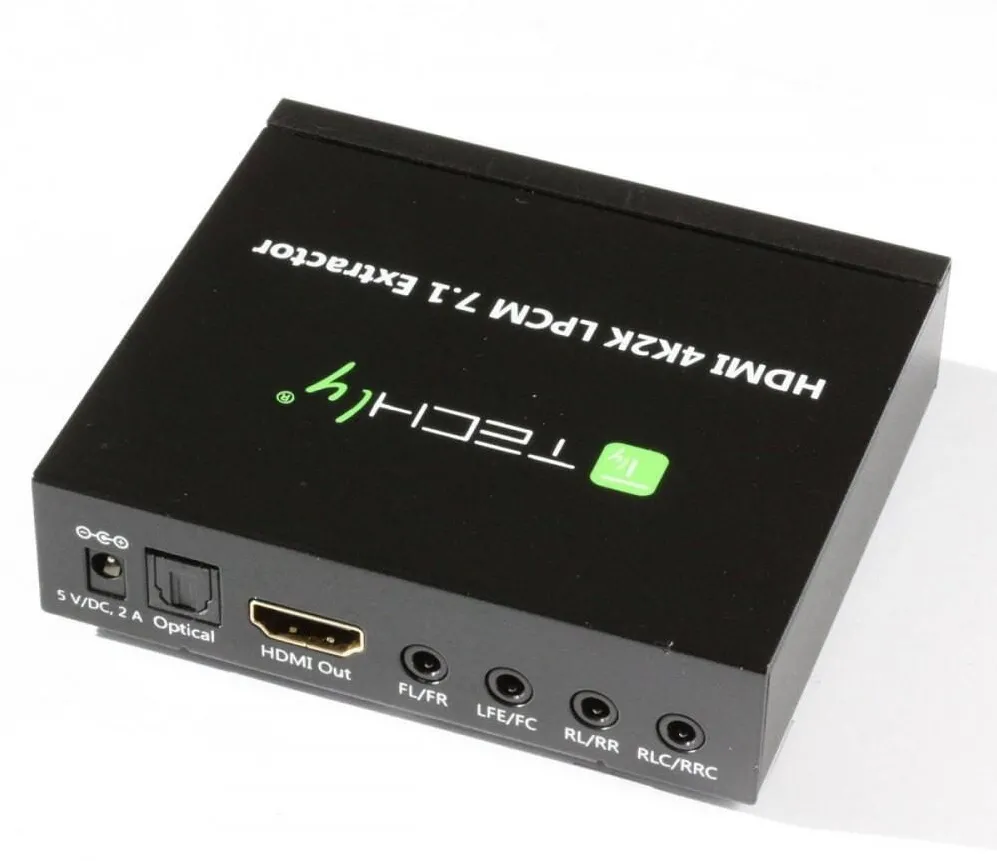 TECHLY HDMI 4K audio extractor SPDIF Toslink, 4x Jack 3.5mm, LPCM 5.1CH / 7.1CH