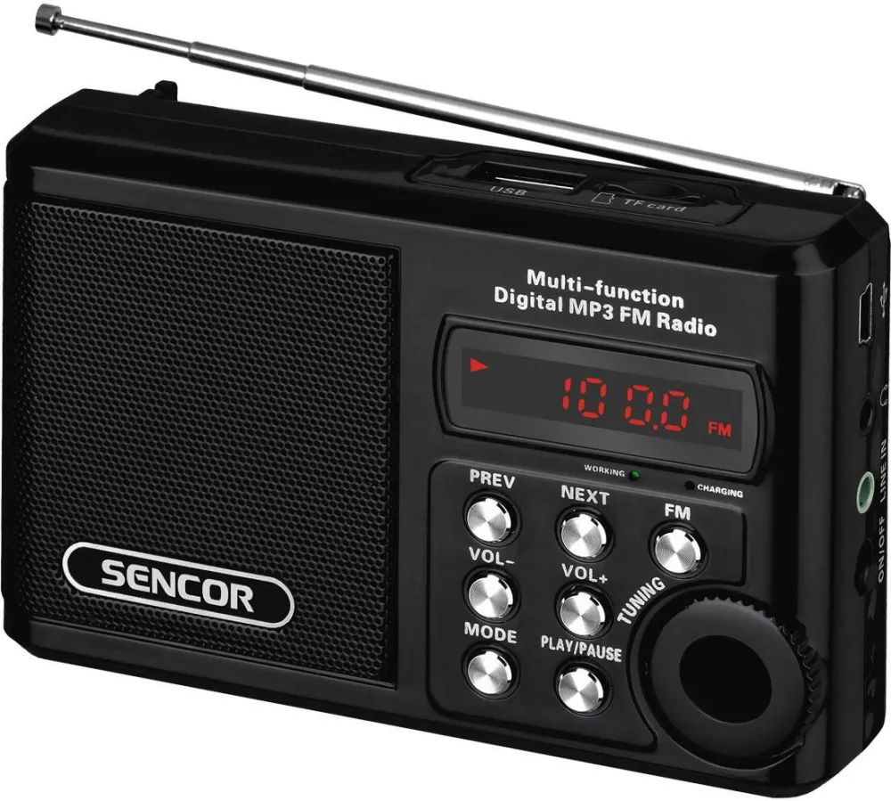 SENCOR Radio Portable SRD 215 B MP3, USB, SD