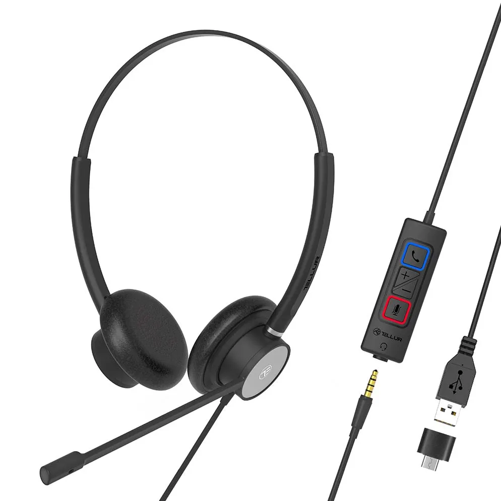 Casti Office/Call Center Tellur Casti Tellur Voice 420 USB, negru