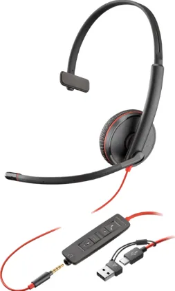Casti Poly Blackwire 3215 USB-C/A Headset+3,5mm 8X227A