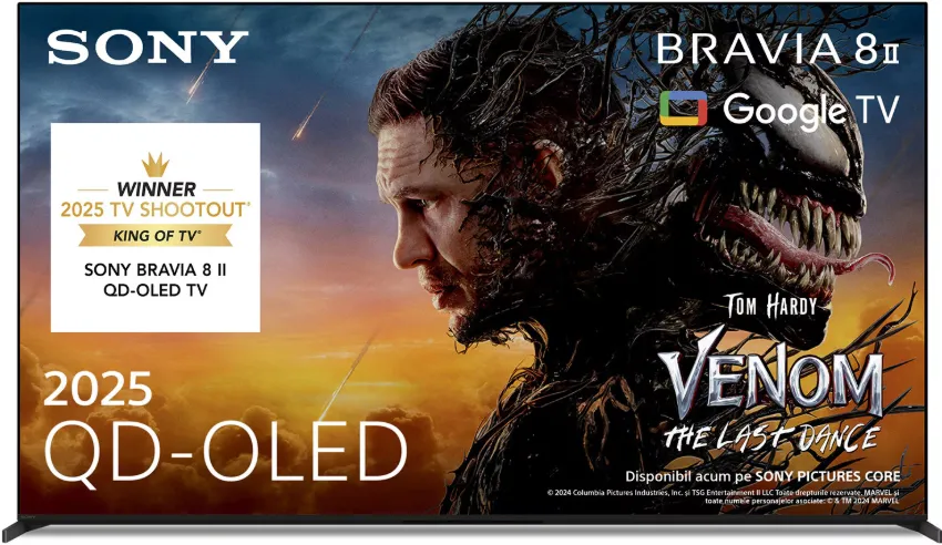 Televizor Sony BRAVIA 8M2 OLED 65XR8M2, 164 cm, Smart Google TV, 4K Ultra HD, 100 Hz, Clasa F (Model 2025)
