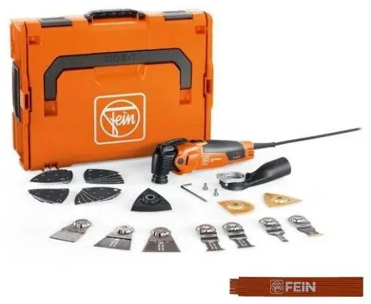 Fein Set 17 unelte multifunctionale, Fein Multimaster MM 500 Plus Top, 350W, sistem anti-vibratii, portocaliu/negru