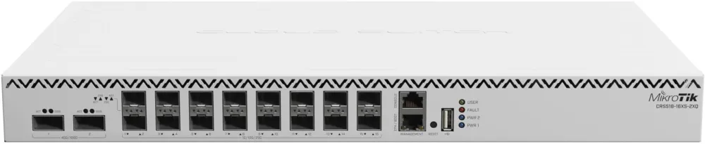 Switch MIKROTIK CRS518-16XS-2XQ Cloud Router Switch 2x 100G QSFP28 16x SFP28 1x RJ45 100Mb/s