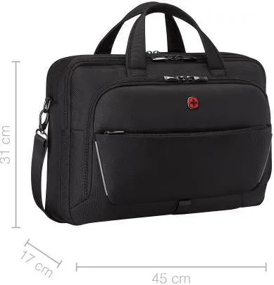 Wenger Wenger, Meteor Brief, 16” - 17'' Laptop Briefcase with Tablet Pocket, Black