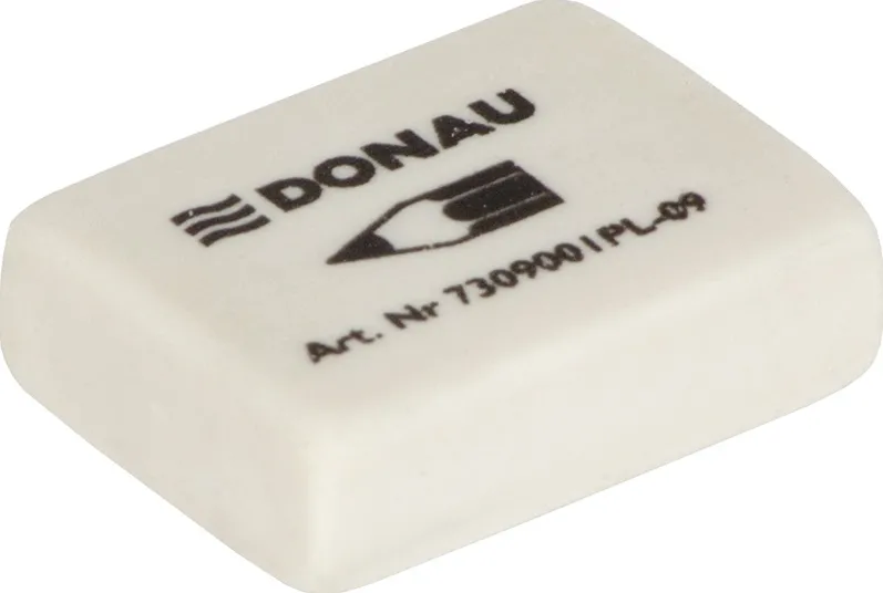 DONAU Radiera dreptunghiulara, 41x21x11mm, pentru creion, DONAU - alba