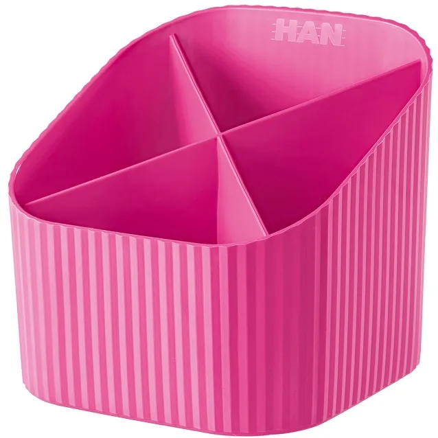 HAN Suport pentru instrumente de scris, 4 compartimente, HAN X-Loop Trend-Colours - roz