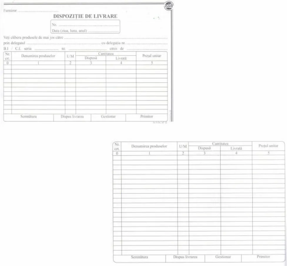 Formulare tipizate Dispozitie livrare A5, 2 ex., 50set/carnet