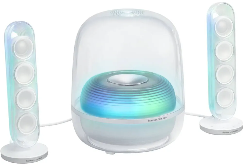 HARMAN KARDON Sistem audio 2.1 Harman Kardon Soundsticks 5 Wi-Fi, 190 W, Lumina ambientala, Bluetooth 6.0, Auracast, Alb