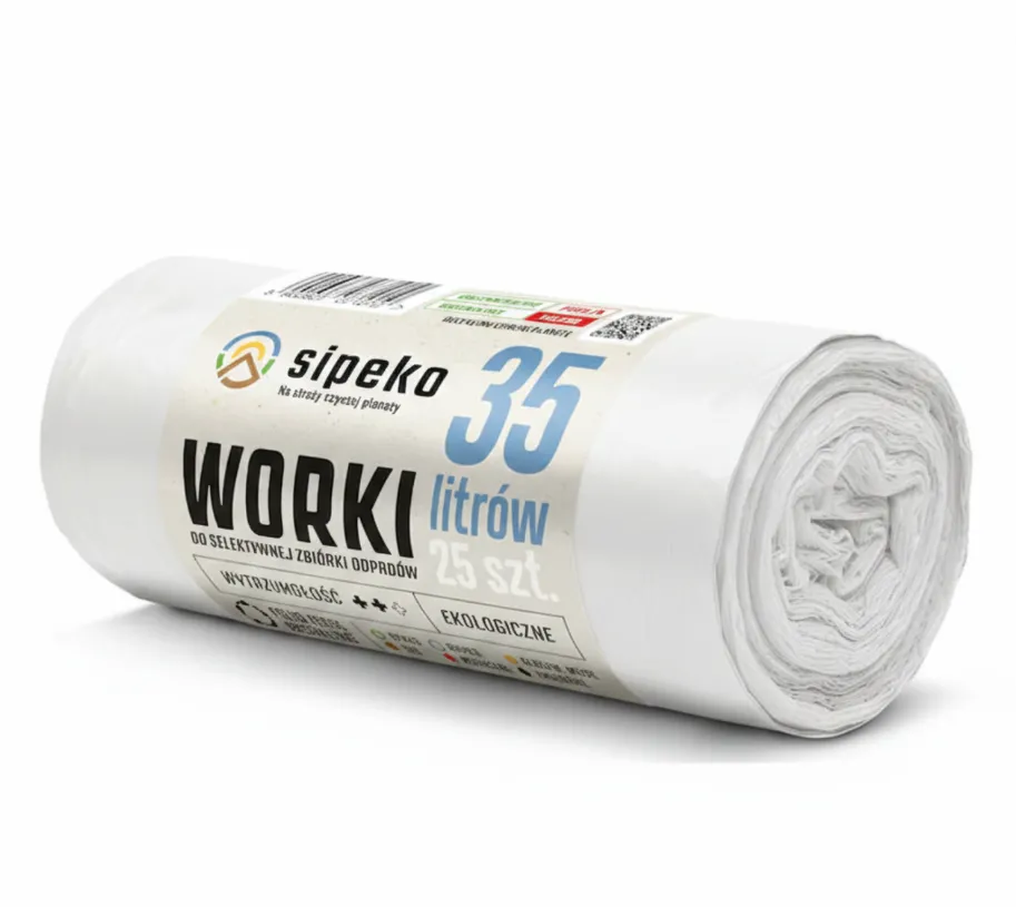 Sipeko Saci menajeri rezistenti LDPE, 35L, 50 x 60cm, 20 microni, 25buc/rola, Sipeko - transparenti