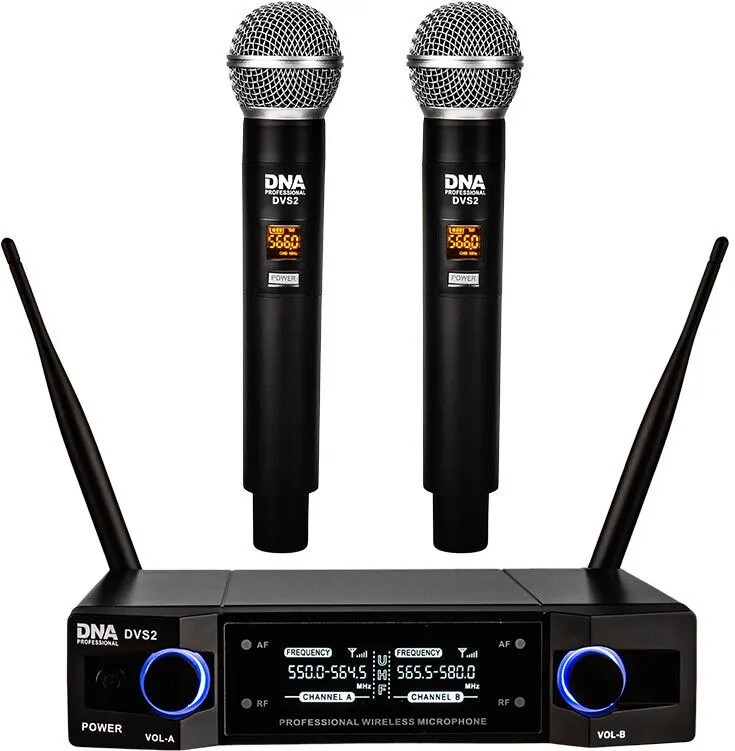 Microfon DNA PROFESSIONAL Microfon DNA PROFESSIONAL DVS2 - Mikrofon bezprzewodowy, 2x nadajnik doręczny  + baza, pasmo UHF 560-590 MHz