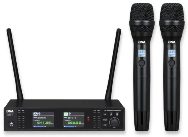 Microfon DNA PROFESSIONAL DNA Professional XMIC 2 - Wireless dual set: 2 x handheld microphones + receiver (518542 MHz)