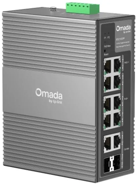 Switch TP-Link Omada easy managed, 10 porturi Gigabit PoE+ si 2-Port PoE++, carcasa metalica "IES210GPP"