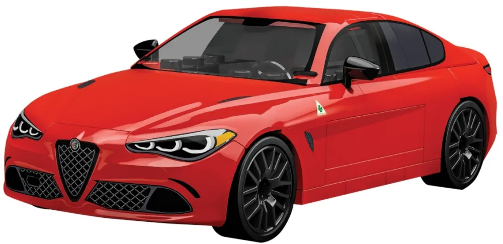 Masina Cobi Alfa Romeo Giulia Quadrifoglio, construction toy (red)