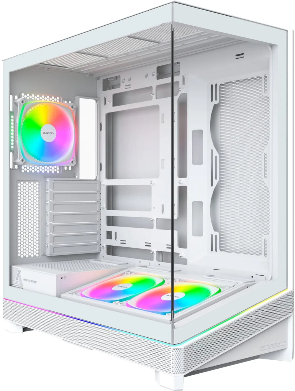 Carcasa PC Montech Sky 3, Midi-Tower, ATX, ARGB, Tempered Glass - Alb