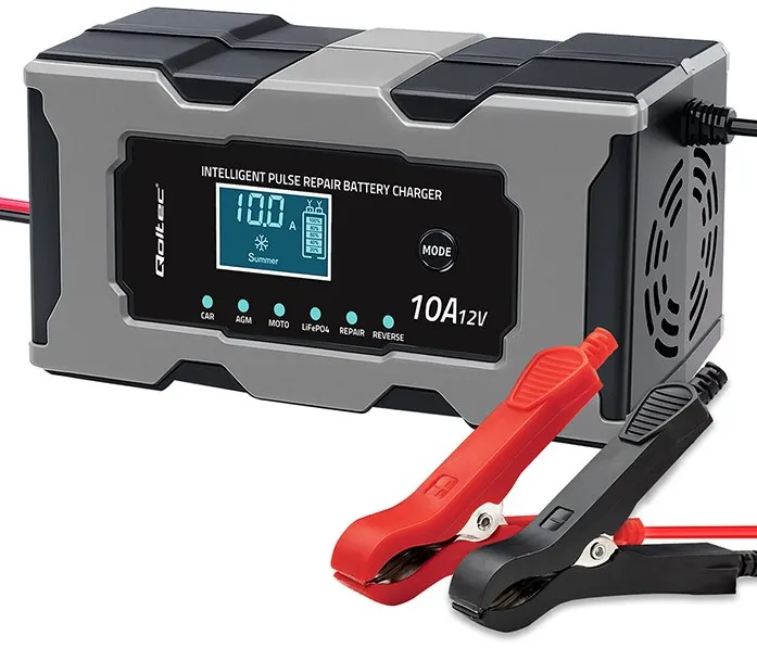 QOLTEC Redresor Auto Inteligent 12V Complet Automat Incarcator Baterie Auto-Moto Digital cu Protectie Multipla Universal Mentenanta Optimizata Acumulatori Vehicule Plumb-Acid GEL AGM EFB Pornire Rapida si Sigura