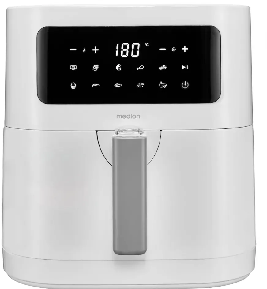 Medion hot air fryer Life MD 11740 E40 XL (white, 2,150 watts, basket 5.2 liters)