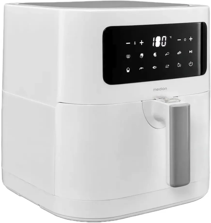 Medion hot air fryer Life MD 11740 E40 XL (white (matt), 2,150 watts, basket 5.2 liters)