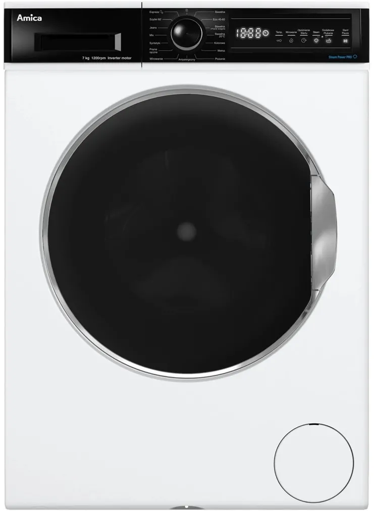 Amica Masina de spalat WA3S712ALiSHB, 7 kg, 1200 rpm, Steam PowerPro, LogicDriv, 15 programe