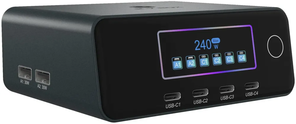 Icy Box ICY BOX Diamond Charge 2401 240W Ladestation mit LCD-Display