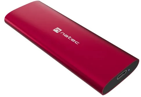 Rack Natec RHINO M.2 NVMe external SSD Eeclosure, USB-C 3.2, ruby red