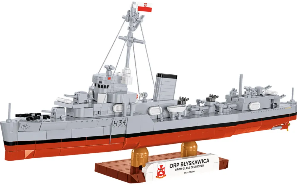Jucarie Educationala Cobi Klocki ORP Błyskawica Building Blocks Set - 664 Pieces