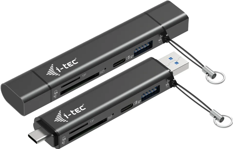 Card Reader I-TEC USB-C/USB-A Dongle SD TF and 2xUSB
