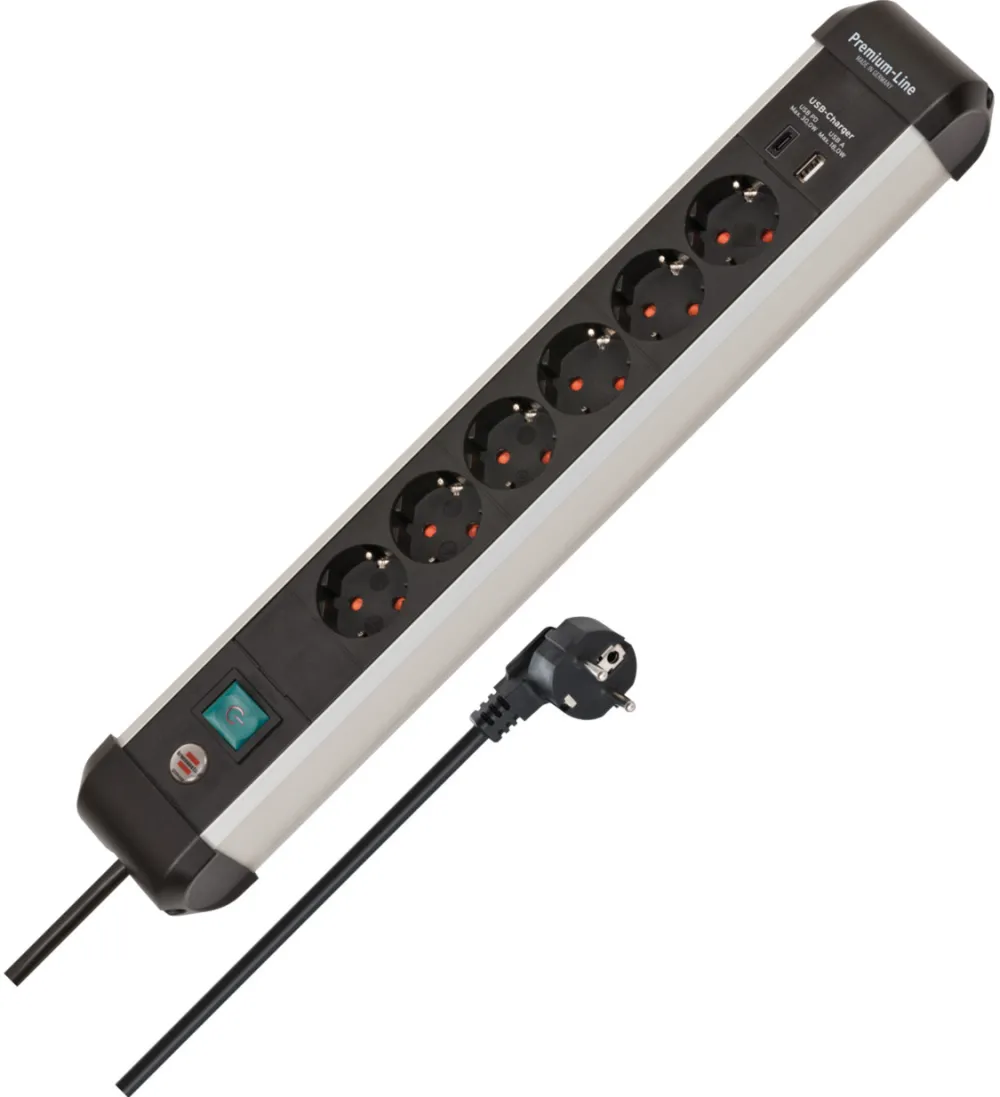 Brennenstuhl Premium ALU Line 6fach schwarz *DE*