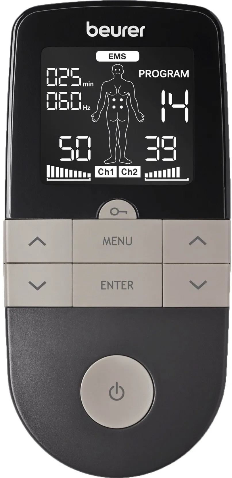 Beurer Digital TENS/EMS EM 1 RELIEF+, massage device (anthracite, electrostimulation device)