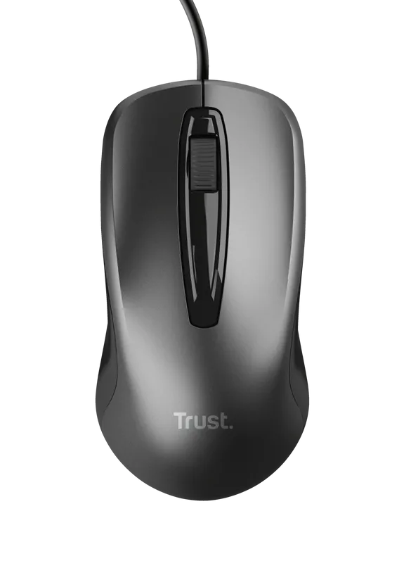 Mouse Trust cu fir optic, negru