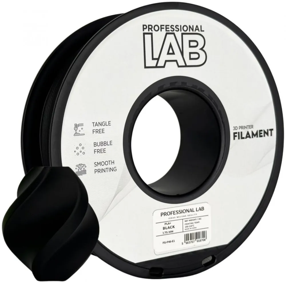 PROF. LAB 3D FILAMENT 1KG PLA+ BLACK