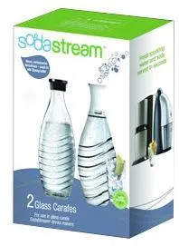 SodaStream Carafa de sticla, pachet duo, pentru aparatele de soda Penguin si Crystal