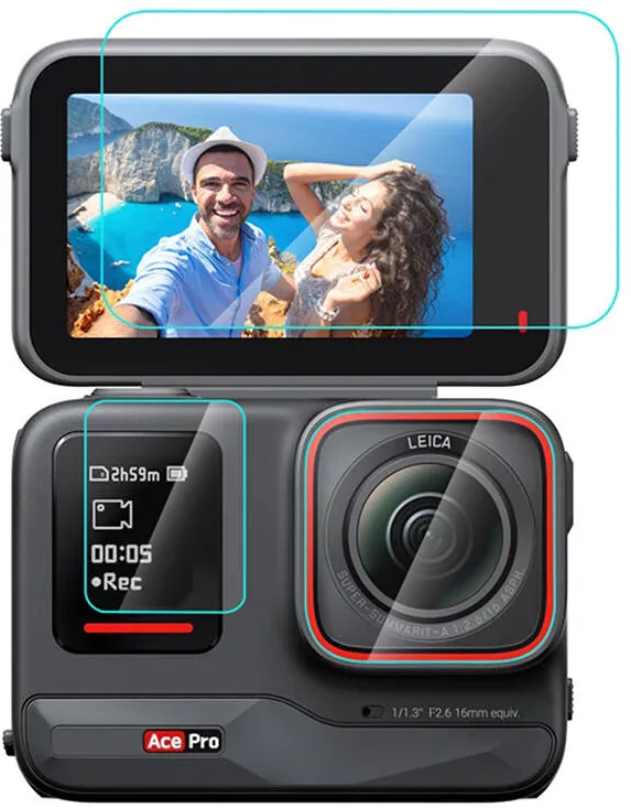 3 în 1 Folie de sticlă temperată PULUZ pentru Insta360 Ace Pro (PU951T)