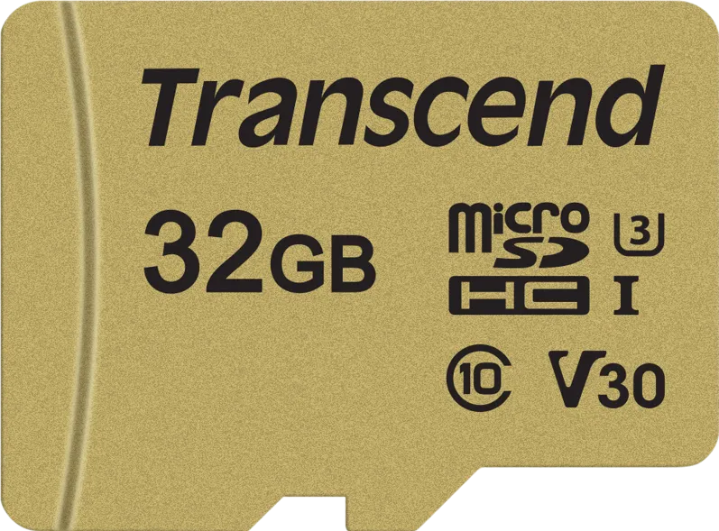 Transcend Gold 500S microSD w/adp (V30) R95/W60 32GB